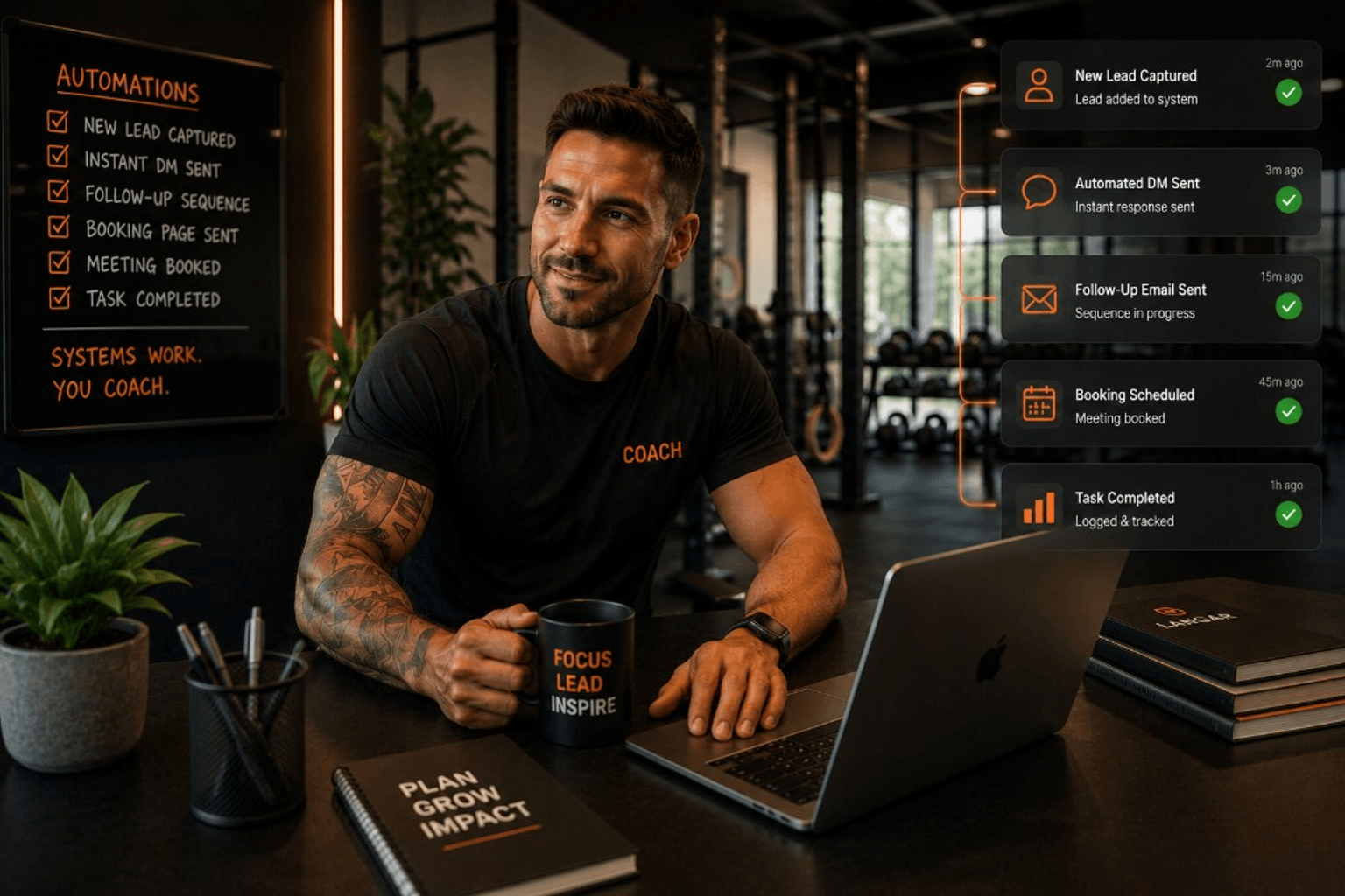 Automated follow-up and booking system for a personal trainer
